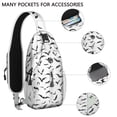 thumbnail image 2 of Sling Backpack,Black Halloween Bats Crossbody Bag with Water Bottle Holder,Waterproof Sling Bag for Men/Women with Chest Phone Holder for Hiking,Travel, 2 of 6