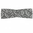 thumbnail image 1 of Black and White Headband, Rhombuses Abstract Motifs Chevrons Dots and Diamond Shapes, Elastic and Soft Women's Bandana for Sports and Everyday Use, Grey Red Coconut, by Ambesonne, 1 of 3