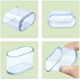thumbnail image 5 of Protectores de patas de mesa y silla ovalados transparentes, PVC blando, 15 x 30 mm, protectores de piso antideslizantes, paquete de 20, 5 of 5