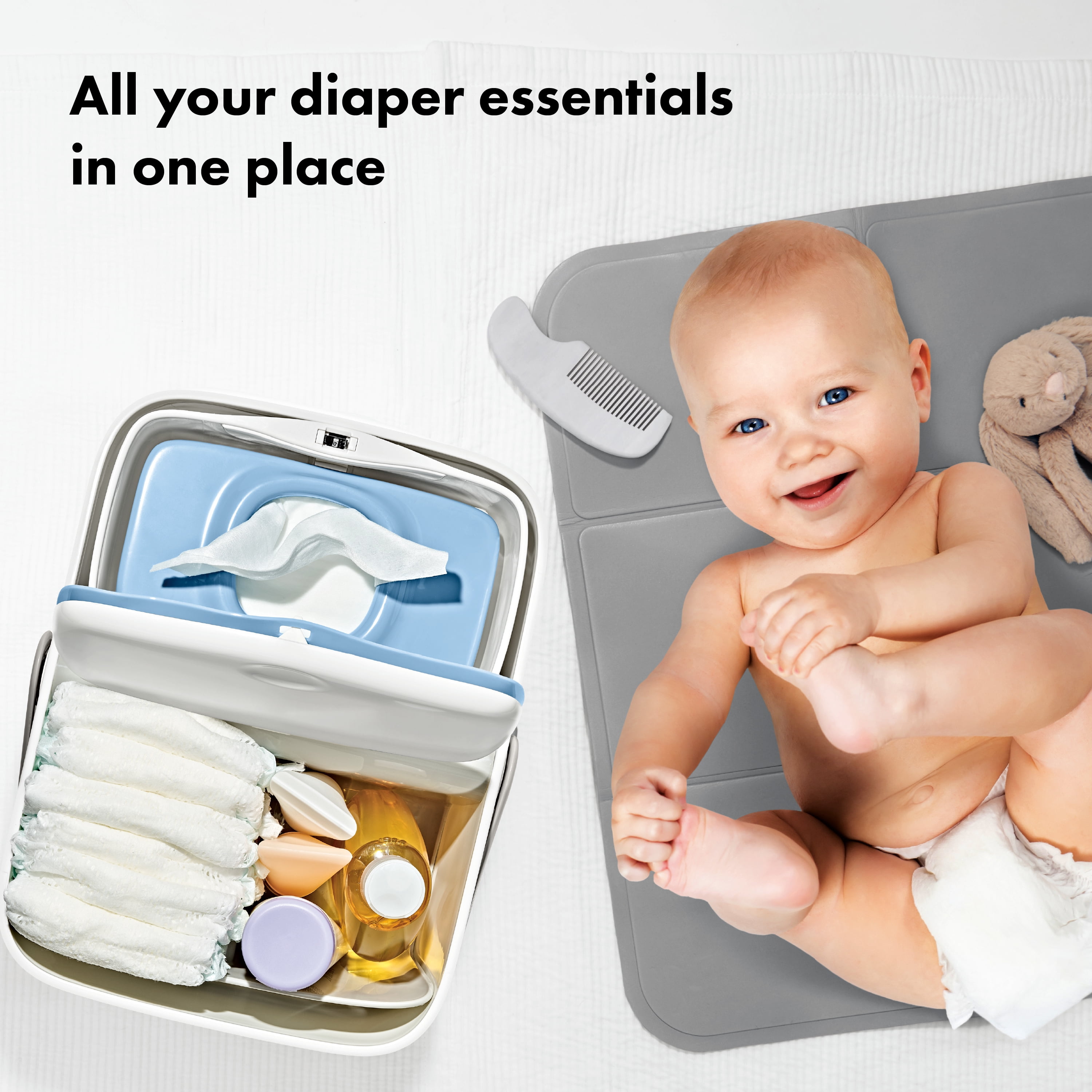OXO Tot Diaper Caddy for Infants 0–12 Months, Gray