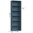 thumbnail image 3 of Homfa 6 Tier Tall Bookshelf and Bookcase, 2PC Wooden Bookcase Display Shelf for Living Room Home Office Library Storage, Blue, 3 of 6