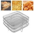 thumbnail image 3 of Lijie Stainless Steel 3 Tier Air Fryer Rack BBQ Rack for Roasting Household Baking, 3 of 6