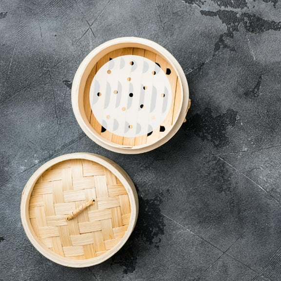 BESTYASH White Nonstick Perforated Steamer Paper Pads for Kitchen Steaming Buns