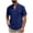 (Style 101)Blue, variant on Men'S T-Shirt, Men'S Solid-Color Casual Fashion Short-Sleeve Stand-Up Collar Shirt with Half-Button Placket