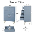 thumbnail image 5 of Eclife 4-Drawer Dressers Chest Storage Accent Cabinet Organizer Unit with Metal Legs for Bedroom Makeup Bathroom Clothes Living Room Closet in Blue, 5 of 10