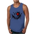 thumbnail image 2 of Ceisia Men's Slim Fit Crew Neck Sleeveless Tank Top Edgy Demon Smile Graphic Print Athletic Shirt Blue M Gifts, 2 of 5