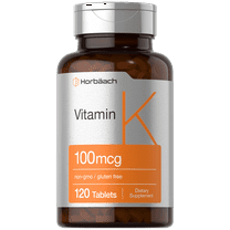 Vitamin K Supplement | 100mcg | 120 Tablets | Non-GMO & Gluten Free Supplement | by Horbaach