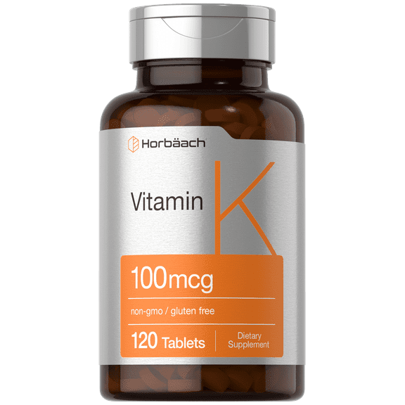 Vitamin K Supplement | 100mcg | 120 Tablets | Non-GMO & Gluten Free Supplement | by Horbaach
