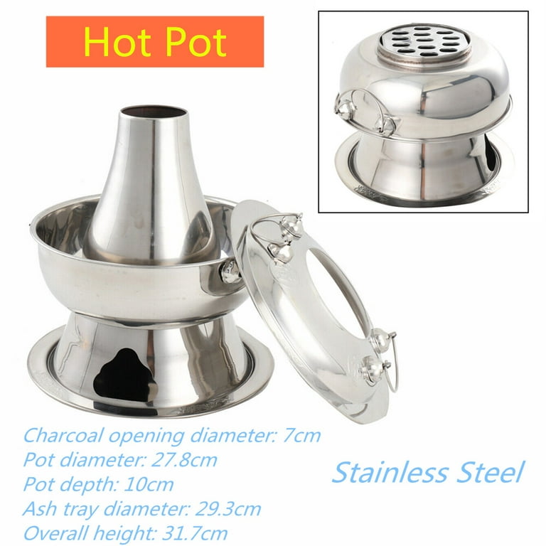 Stainless Steel Burner Hot Pot Barbecue Charcoal Meat Home Outdoor Chinese Hot  Pot Stove Warmer Picnic