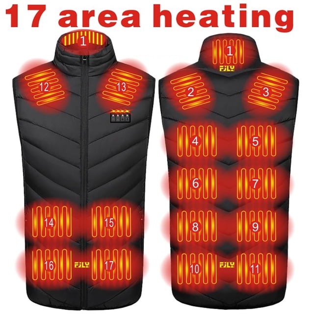 Chaleco calefactable para hombres y mujeres, chaleco calefactable para caza, senderismo, acampada (negro 6XL) Likrtyny Para estrenar