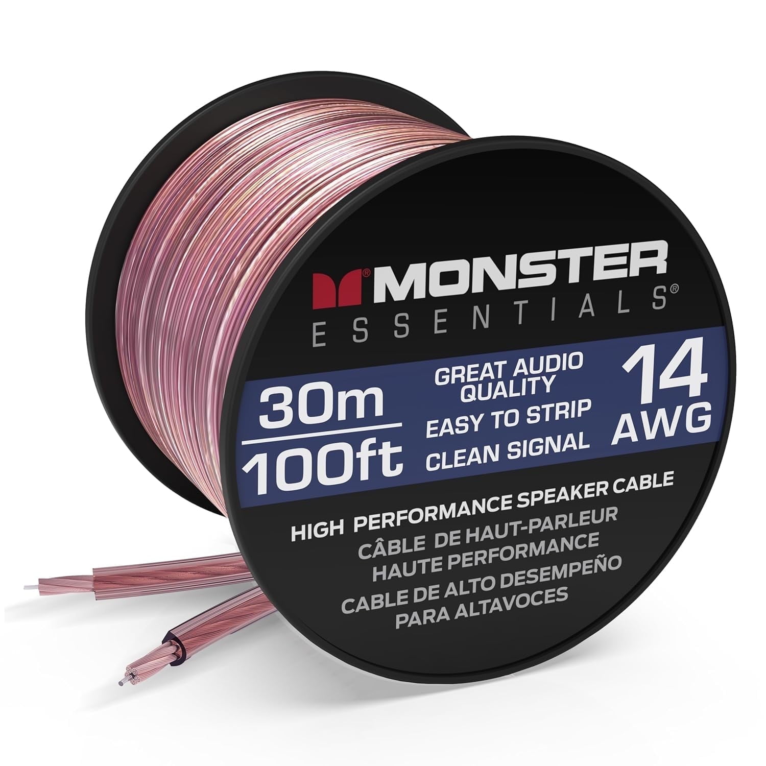 Monster Speaker Wire Copper Cable Spool, 16 AWG, 100 ft