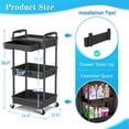 thumbnail image 2 of Carrito utilitario SUNALLY de 3 niveles con cajón y ruedas con cierre, 2 of 7