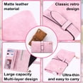 thumbnail image 4 of MINKUROW Womens Wallet, PU Leather Wallet Purse Bifold Wallets for Women with Buckle, Long Ladies Purses With Metal Zipper and Multiple Slots for Working, Travelling(Pink), 4 of 7