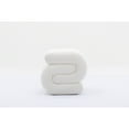 thumbnail image 2 of Modern S-shape Fabric Ottoman Makeup Stool Footstool White-Velvet, 2 of 5
