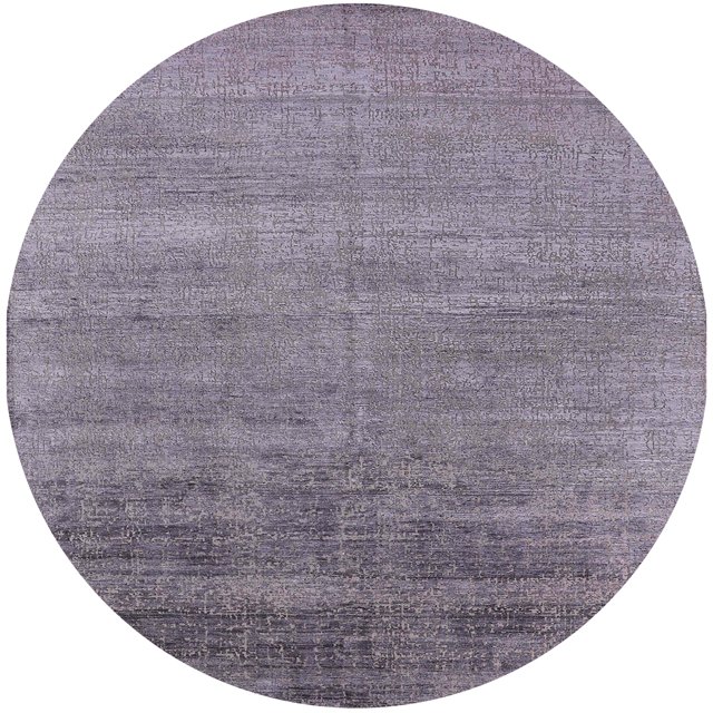 Ahgly Company Tapis d'Intérieur Rond Moderne Mi-Siècle Violet Violet Oriental, 6 Pieds Rond