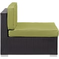 thumbnail image 2 of Lounge Armless Middle Chair, Green, Wicker Rattan, Outdoor Patio Balcony Cafe Bistro Garden Hospitality Restaurant, Modern Contemporary, HB36956, 2 of 3