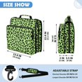 thumbnail image 3 of Zipper Binder with Shoulder Strap 2 inch 3 Ring Waterproof File Folder Organizer Bag 500 Sheet Neon Green Leopard Print, 3 of 8