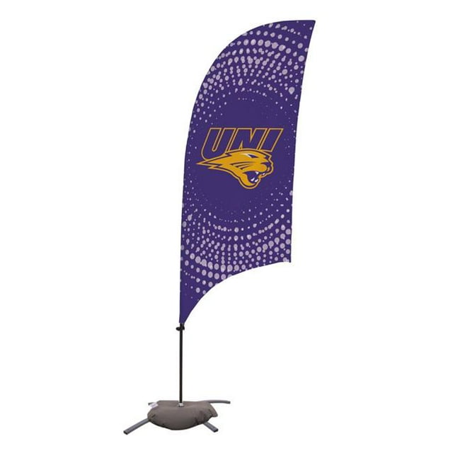 Showdown Displays 810029NIA-002 7.5 ft. Northern Iowa Panthers Razor Feather NCAA Flag with Cross Base - No.002