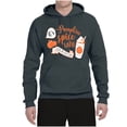 thumbnail image 2 of Wild Bobby It's Pumpkin Spice Latte Season Orange Black and White Halloween Unisex Hoodie Sweatshirt, Charcoal, XX-Large, 2 of 6