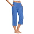 thumbnail image 4 of Ladies' Cotton Linen Seven Quarter Pants High Waist Casual Solid Color, 4 of 9