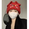 thumbnail image 2 of CoCopeaunts Beanies Hat for Women Fashion Knit Skull Beanie Cap Plush Warm Buttons Beanies Hat Cute Cat Ear Hat Winter Beanies Hat, 2 of 7