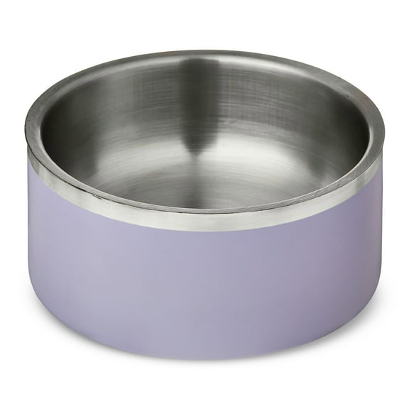 Vibrant Life Medium Stainless Steel Double Wall Dog Bowl, Purple