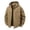 Khaki, variant on Mens Fleece Jacket Full Zip Solid Color Tactical Hoodies Windproof Thickened Warm Outdoor Winter Coats with Zipper Pocket