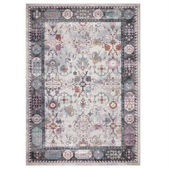 Concard Global Trading 8 x 11 ft. Angora Border Area Rug - Gray