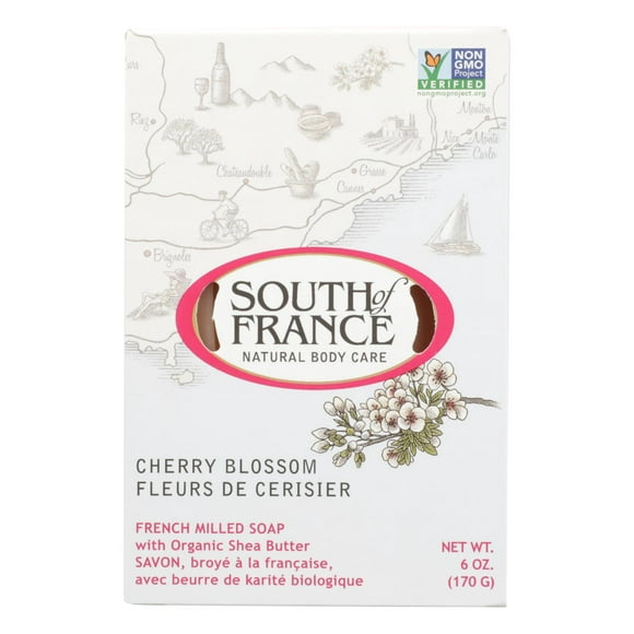 South of France - Savon de Barre de Légumes Moulus Français Fleur de Cerisier - 6 oz.