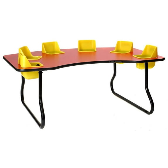 Toddler Tables TT-627M 6 Seat Toddler Table, Fusion Maple