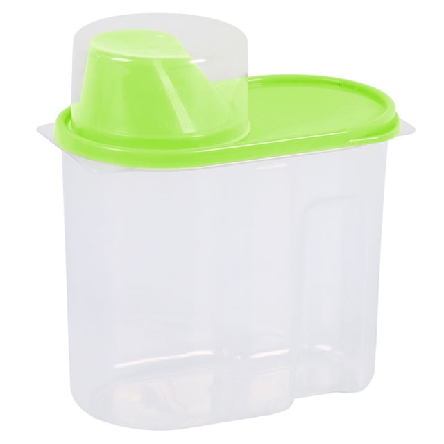 Sealed Jar with Lid Food Storage Dispenser Container Container Food Sealed PP Kitchen Rice Cereal Bean Preservation Box, 1.9L, Green