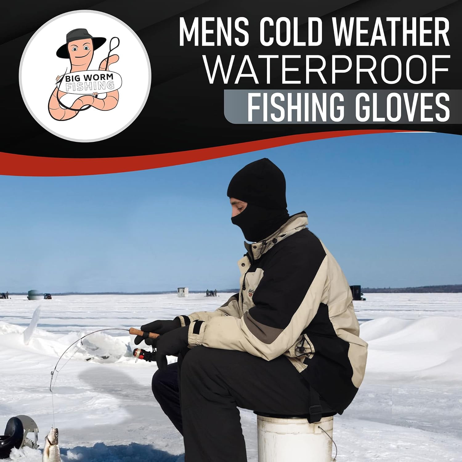 Ice Fishing Gloves for Men - Waterproof Fishing Gloves – Textured Grip Palm  Neoprene Gloves Waterproof – Soft Lining – Waterproof Gloves for Fishing