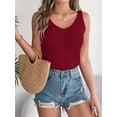 thumbnail image 4 of Womens V Neck Tank Tops 2025 Sleeveless Knit Shirts Summer Casual Sweater Vest Wine Red S, 4 of 9