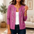 thumbnail image 4 of LEKODE Women's Knit Cardigans Oversized Cardigan Long Sleeve Cute Soft Button-down Sweater fashion clothing Purple XL, 4 of 6