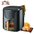 thumbnail image 1 of HAUSHOF Freidora de aire de 5.8 QT, horno pequeño, freidora de aire digital sin aceite, 8 funciones de cocción preestablecidas, asar, hornear, recalentar, cocinar rápidamente con bandeja antiadherente, 1 of 5