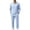 Light Blue #43, variant on DORKASM Men's Linen 2 Piece Set Long Sleeve Shirt Pants Outfit Black M
