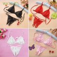 thumbnail image 2 of Relojes negro/rosa/blanco/rojo Bikini conjunto 2019 mujeres Bikinis verano trajes de baño ropa de playa traje de baño encaje con correa Halter Sexy playa traje de baño Multicolorpangjing, 2 of 4