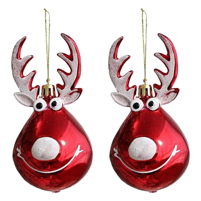 2 piezas Bolas de árbol de Navidad colgante decoración Elk rojo Sunnimix Bolas colgantes de árbol