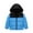 Blue, variant on Childrens Winter Warm Jackets Boys and Girls Color Matching Casual Hooded Coats Soft Shell Waterproof Long Sleeve Cotton Jacket Outwear Children's Letter Embroidered Outwears
