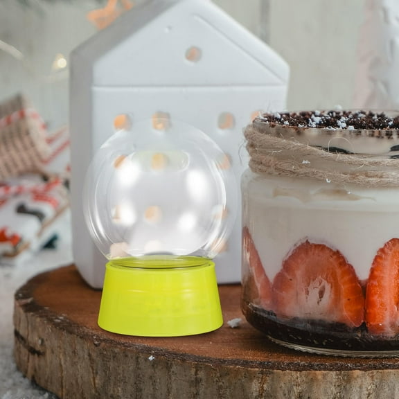 GAXIRE 6Pcs Firm Clear Plastic Snow Globe Spheres for DIY Home Decor and Projects