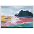 thumbnail image 3 of PixonSign Framed Canvas Print Wall Art Watercolor Vibrant Ocean Mountain Range Nature Wilderness Illustrations Modern Art Decorative Minimal Rustic for Living Room, Bedroom, Office - 16"x24" White, 3 of 5