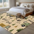 thumbnail image 4 of Rectangle Area Rugs 5 x 7 Ft, Cartoon Tractor Non-Slip Residential Carpet, Cute Digger Shovel Truck Car Khaki Indoor Crawling Mats Runner Rugs for Living Room/Dining Room/Bedroom, 4 of 8