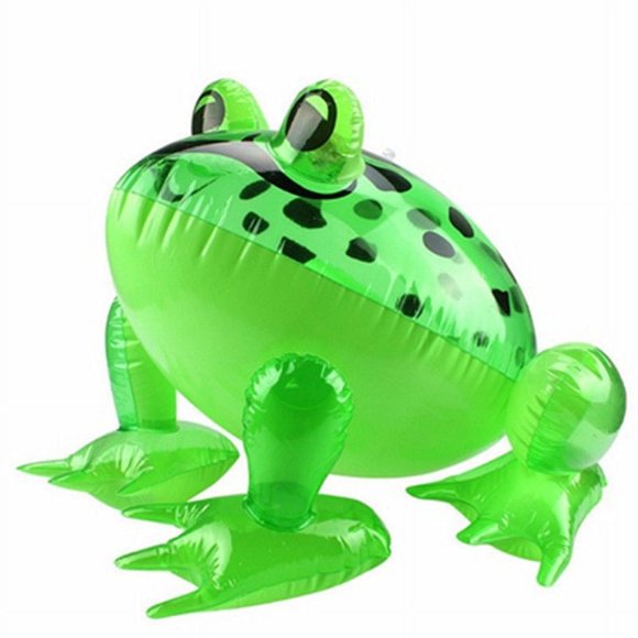 Inflatable Frog Toy For Party Decoration Pool Prank Realistic Vinyl Blow Up Animal 14X12 Inch