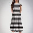 thumbnail image 2 of Tranfacy Robes d'Été pour Ados, Robes d'Été pour Filles, Robe d'Été pour Filles de 6 à 12 Ans à Manches Courtes, Col Rond, Décontractée, à Pois, Robe Longue Ample et Confortable, 2 of 7