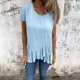 thumbnail image 2 of Eres Más Que una Camisa de Puntuación de Prueba Sexy de Manga Corta Lentejuelas Suelta Camisa de Blusa con Cuello en V, Poliéster, 2 of 9