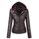 thumbnail image 1 of Chaqueta Springrain de piel sintética Moto Biker con capucha desmontable, 1 of 7