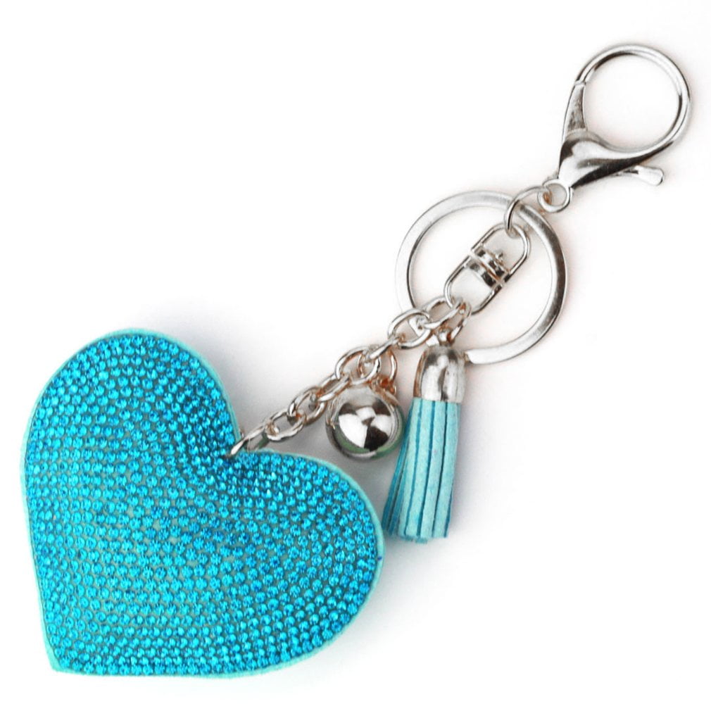 Download Romantic Design Love Heart Keychain Women Rhinestone Beads Key Ring Handbag Pendant Long Tassel Keyring Jewelry Walmart Canada