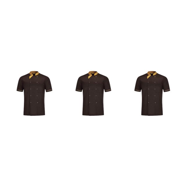 Sonducket Práctico y duradero: delantal de trabajo de cocina con hebilla de tela transpirable, traje para trabajo de cocina, café de poliéster Type1 NO1