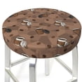 thumbnail image 3 of KLL Warm Coffee Pattern Round Bar Chair Cushion Cover 14 inch ,Bar Stool Protector with Elastic, Soft Washable, 3 of 6