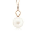 thumbnail image 2 of ANGARA Freshwater Cultured Pearl Solitaire V-Bale Pendant in 14K Rose Gold for Women | June Birthstone, Birthday, Anniversary, Jewelry Gift for Women | Pearl Necklace, 2 of 5